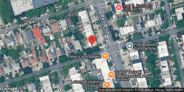 Aerial map of 46-46 BELL BOULEVARD, Queens