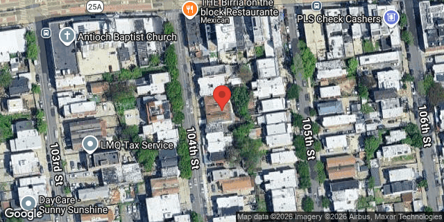 Aerial map of 33-21 104 STREET, Queens