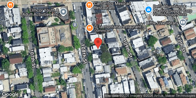 Aerial map of 33-21 108 STREET, Queens