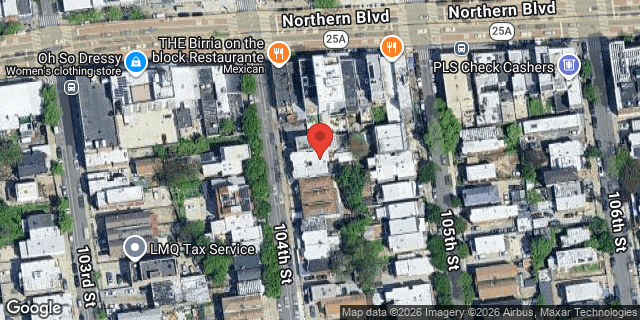 Aerial map of 33-15 104 STREET, Queens
