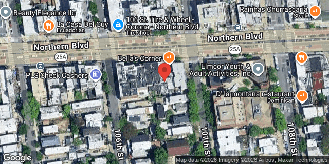 Aerial map of 106-16 NORTHERN BOULEVARD, Queens