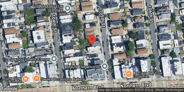 Aerial map of 32-46 105 STREET, Queens