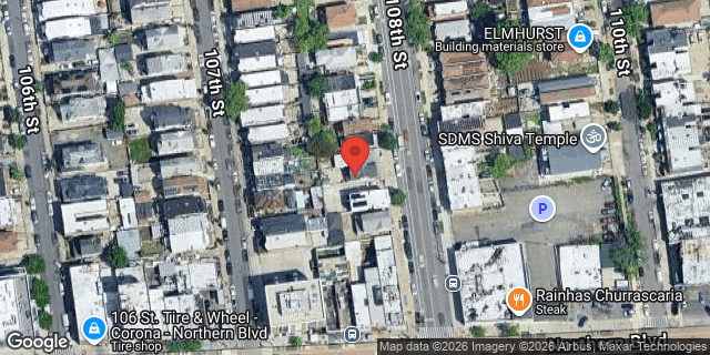 Aerial map of 32-50 108 STREET, Queens