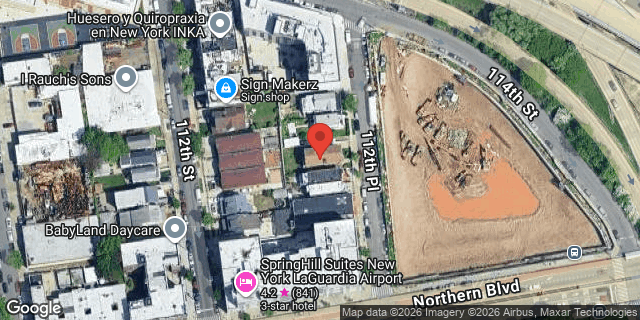 Aerial map of 32-16 112 PLACE, Queens