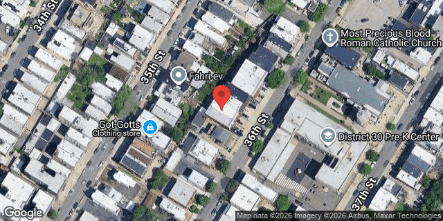 Aerial map of 32-46 36 STREET, Queens