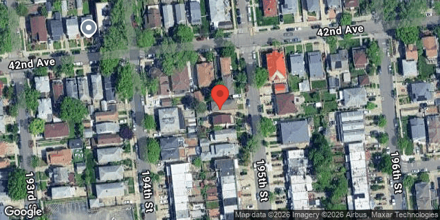 Aerial map of 42-12 195 STREET, Queens