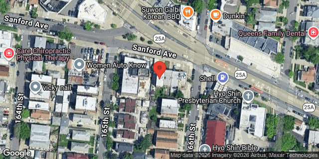 Aerial map of 165-12 SANFORD AVENUE, Queens