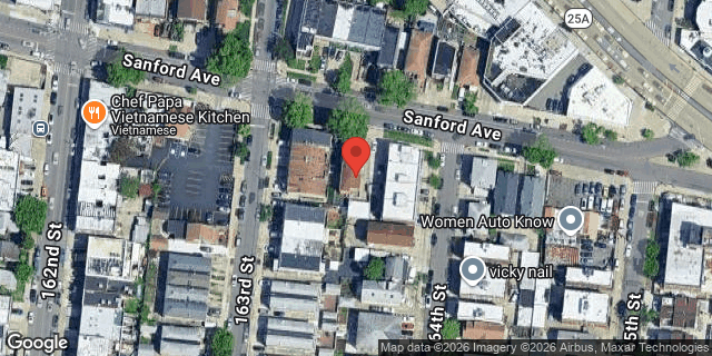 Aerial map of 163-10 SANFORD AVENUE, Queens
