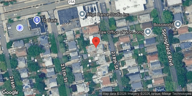 Aerial map of 45-22 218 STREET, Queens