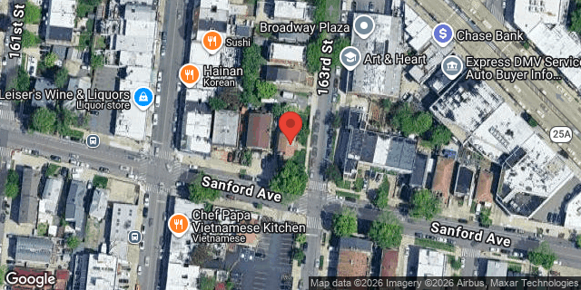 Aerial map of 162-19 SANFORD AVENUE, Queens