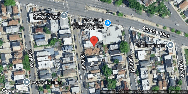Aerial map of 31-17 105 STREET, Queens