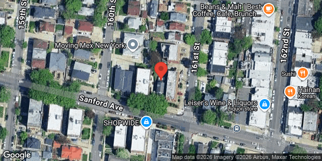 Aerial map of 160-15 SANFORD AVENUE, Queens