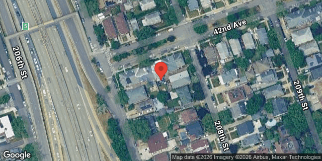 Aerial map of 207-12 42 AVENUE, Queens
