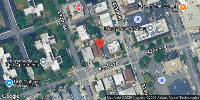 Aerial map of 212-09 43 AVENUE, Queens