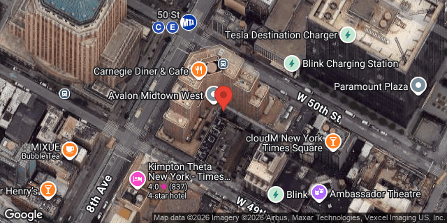 Aerial map of 250 WEST 50 STREET, Manhattan