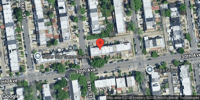 Aerial map of 87-05 30 AVENUE, Queens