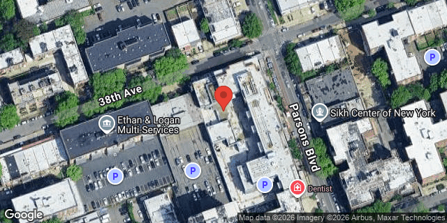 Aerial map of 38-20 PARSONS BOULEVARD, Queens