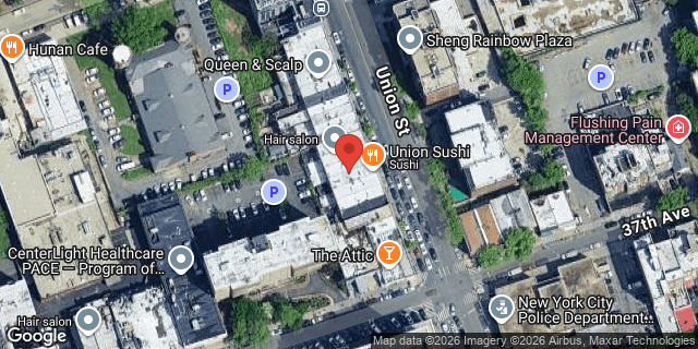 Aerial map of 36-30 UNION STREET, Queens