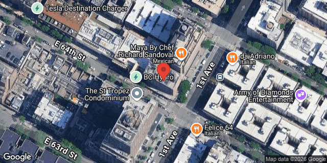 Aerial map of 1185 1 AVENUE, Manhattan