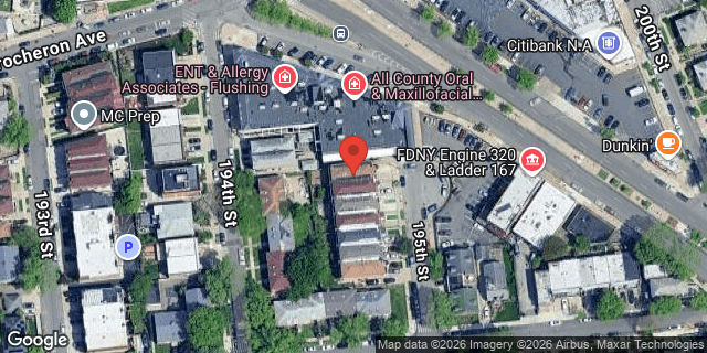 Aerial map of 36-12 195 STREET, Queens