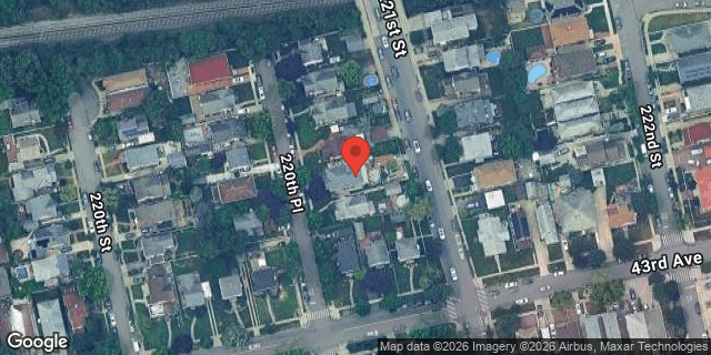 Aerial map of 42-05 220 PLACE, Queens