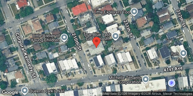 Aerial map of 39-23 210 STREET, Queens