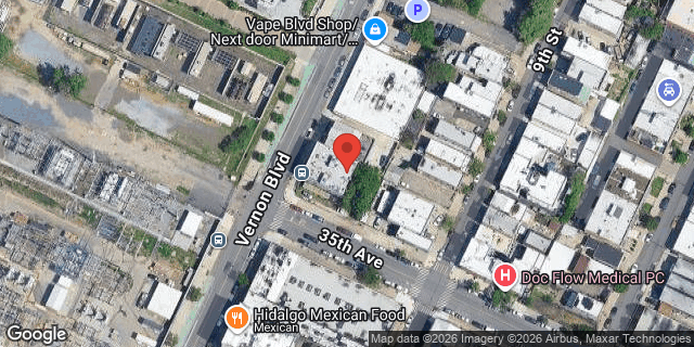 Aerial map of 34-59 VERNON BOULEVARD, Queens