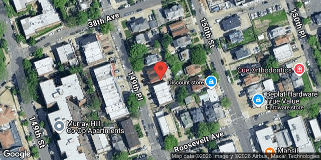 Aerial map of 38-19 149 PLACE, Queens