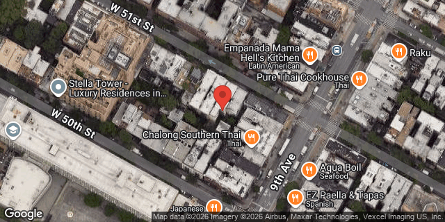 Aerial map of 406 WEST 51 STREET, Manhattan