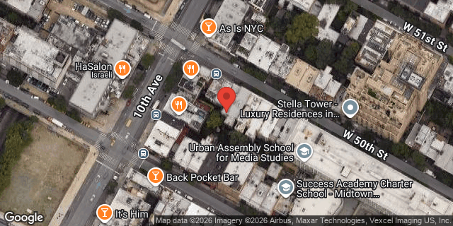 Aerial map of 454 WEST 50 STREET, Manhattan