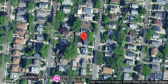 Aerial map of 33-58 166 STREET, Queens