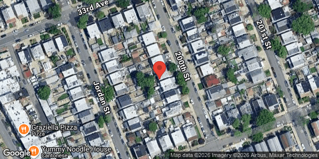Aerial map of 33-26 200 STREET, Queens
