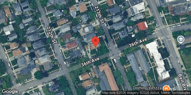 Aerial map of 35-34 213 STREET, Queens
