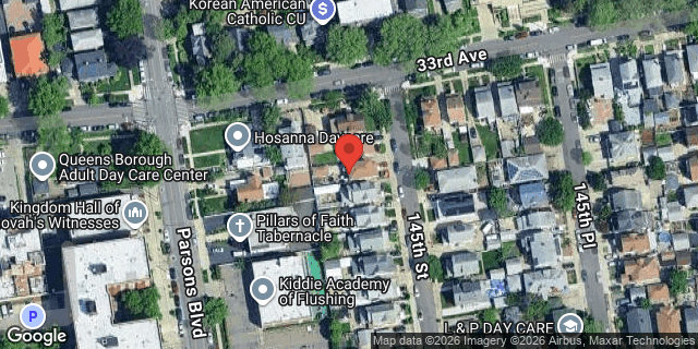 Aerial map of 33-10 145 STREET, Queens