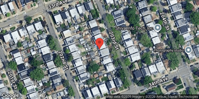 Aerial map of 33-26 203 STREET, Queens