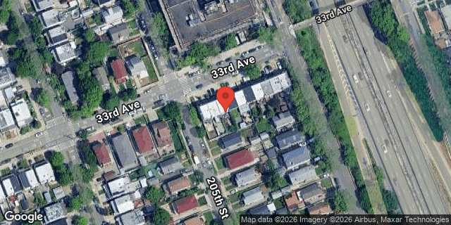 Aerial map of 205-06 33 AVENUE, Queens