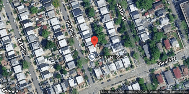 Aerial map of 32-43 203 STREET, Queens