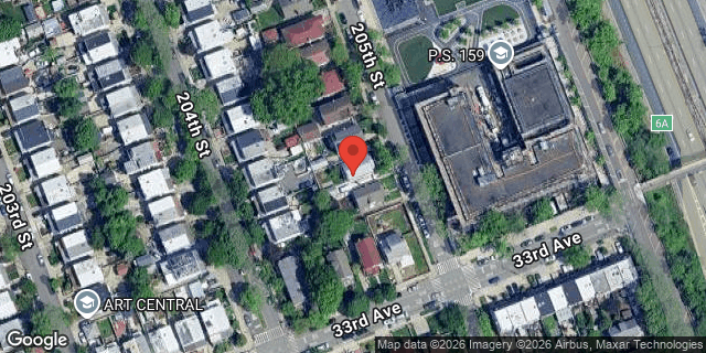Aerial map of 32-44 205 STREET, Queens