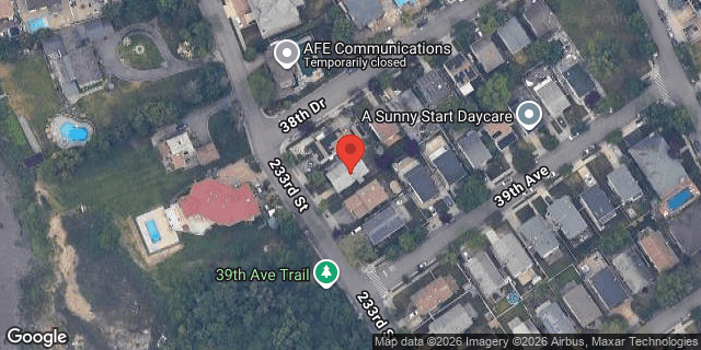 Aerial map of 38-61 233 STREET, Queens