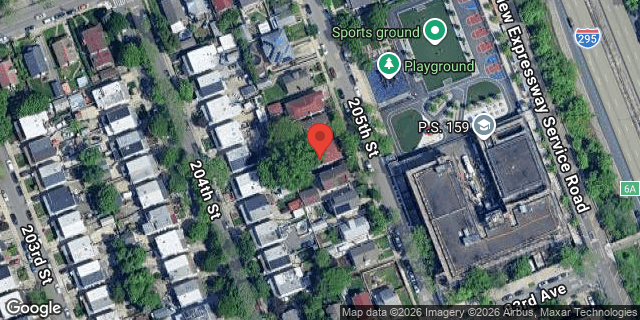 Aerial map of 32-32 205 STREET, Queens