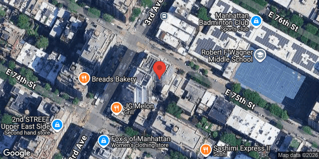 Aerial map of 200 EAST 75TH STREET, Manhattan
