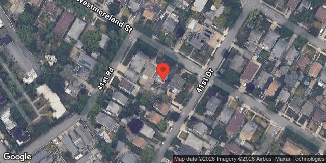 Aerial map of 41-42 WESTMORELAND STREET, Queens