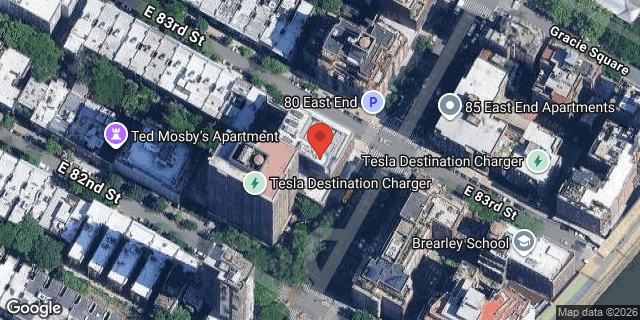 Aerial map of 72 EAST END AVENUE, Manhattan