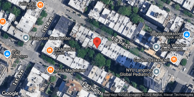 Aerial map of 412 EAST 83 STREET, Manhattan