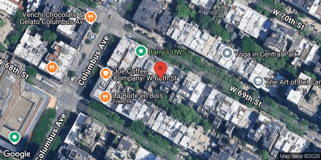 Aerial map of 66 WEST 69 STREET, Manhattan