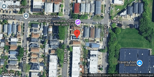 Aerial map of 25-45 126 STREET, Queens