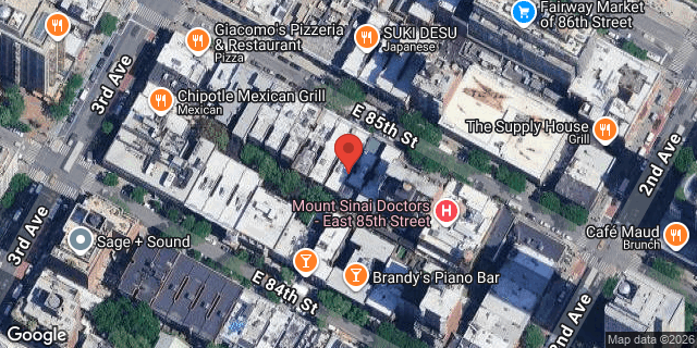 Aerial map of 222 EAST 85 STREET, Manhattan