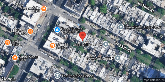 Aerial map of 52 WEST 75 STREET, Manhattan