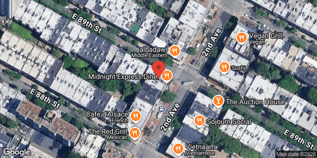 Aerial map of 1715 2 AVENUE, Manhattan