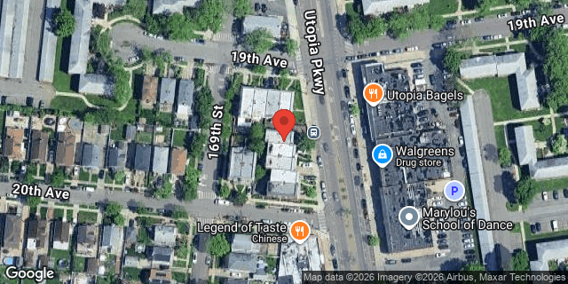 Aerial map of 19-10 UTOPIA PARKWAY, Queens